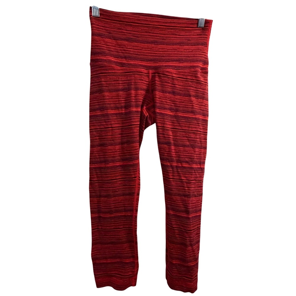 Lululemon‎ High-Rise Crop Leggings Red Size 6 Space Dye Athletic Gym Yoga